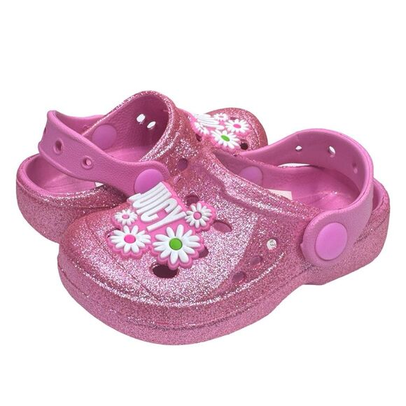 Juicy x Juicy Couture Lil Cool Pink Glitter Clogs - Size 5 Toddler - Picture 1 of 8